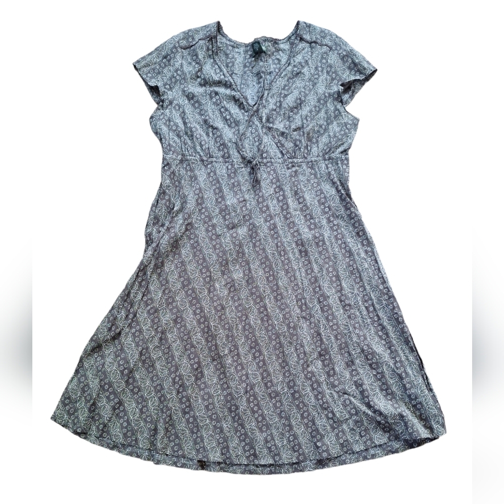 Women's Brown Patterned Midi Dress